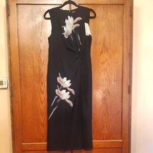 MINT VELVET SIZE 10 Elegant Black Floral Dress